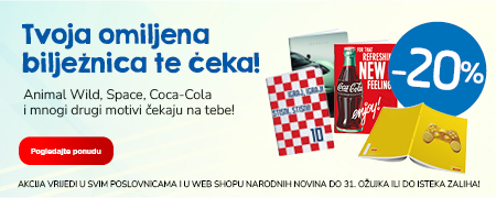 Akcija bilježnica -20% traje do 31. ožujka ili do isteka zaliha!