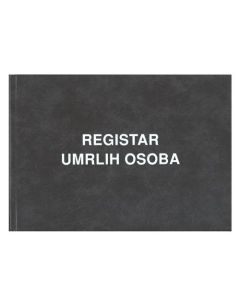 I-623 REGISTAR UMRLIH OSOBA (Obrazac 3); Knjiga 400 stranica, 34,5 x 24 cm