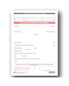 II-8/B NALOG ZA SLUŽBENO PUTOVANJE I OBRAČUN; List, 17 x 24 cm