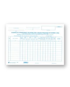 II-501 EVIDENCIJA O PROIZVODNJI I ZALIHAMA VINA I DRUGIH PROIZVODA OD GROŽĐA I VINA (Obrazac 3); List, 29,7 x 21 cm