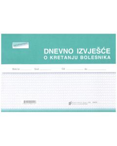 III-30 DNEVNO IZVJEŠĆE O KRETANJU BOLESNIKA; Blok 2 x 50 listova, 21 x 14,8 cm