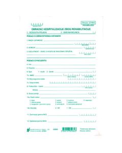 JZ-REH OBRAZAC HOSPITALIZACIJE ZBOG REHABILITACIJE (Obrazac JZ - REH); List, 14,8 x 21 cm