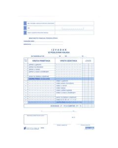 IX-347 IZVADAK IZ POSLOVNIH KNJIGA; Komplet 2 lista, 21 x 29,7 cm