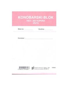 XII-11 KONOBARSKI BLOK; Blok 2 x 50 listova, 9,7 x 14 cm
