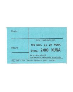 330-3 PASICA ZA 20 KUNA; Ovitak od 100 komada, Unutrašnje mjere 76 x 46 mm