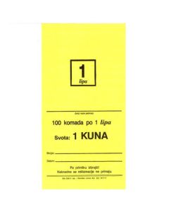 332-11 VREĆICE ZA KOVANI NOVAC (1 LIPA - LP); Vrećica, 11,5 x 19,5 x 1,5 cm