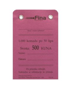 333-16 PRIVJESNI KARTON (50 LIPA - LP); Komad, 6,5 x 10 cm