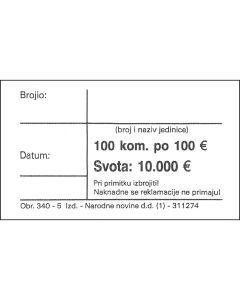 UT 340-5 PASICE 100 EURA 1/100