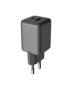 UGREEN zidni punjač 45W, 1xUSB-C, 1xUSB-A, GaN, crni