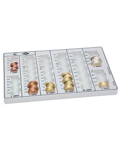 Uložnica za kovanice za Eure, 262x160x30 mm, kapacitet: EUR 125.75, svjetlosiva
