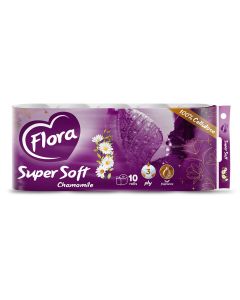 Papir toaletni u roli, troslojni, Flora Super Soft kamilica, 10/1