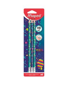 Grafitna olovka Maped Pixel Party s gumicom HB, 6/1, blister