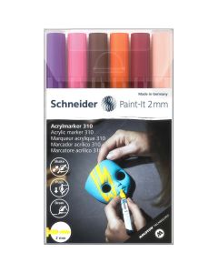 Flomaster Schneider, akrilni marker, Paint-It 310, 2 mm, intenzivne boje 6/1