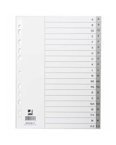 Pregrada plastična A4, PP, A-Z, Q-Connect, 20 listova, 120 mic, siva