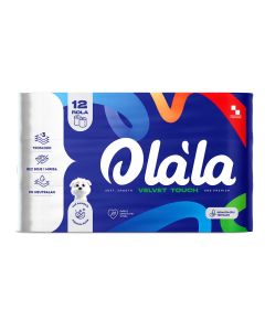 Papir toaletni u roli, troslojni, Olala Velvet Touch, 12/1