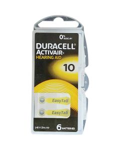 Baterija Duracell DA10/PR70, 1.4 V, baterije za slušni aparat, pakiranje 6/1