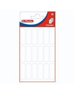 Etikete 12 x 34 mm, 6 listova, 108 komada, bijele, Herlitz