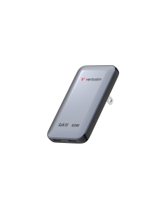 Verbatim Essentials Slim GaN zidni punjač 65 W, 2xUSB-C PD3.0, sivi
