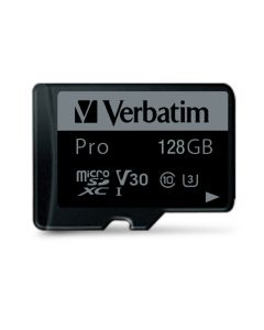 Verbatim memorijska kartica PRO Micro SDXC 128GB, U3, A2, V30, Class 10 Card + adapter