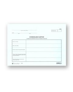 II-406 EVIDENCIJSKI KARTON O RADU RADNIKA EK-2; Karton, 29,7 x 21 cm