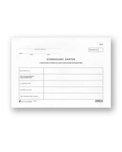 II-408 EVIDENCIJSKI KARTON O ISPITIVANJU ORUĐA ZA RAD S POVEĆANIM OPASNOSTIMA (Obrazac EK - 4); Karton, 29,7 x 21 cm