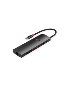 Roline USB-C multiport docking station, 1×4K HDMI, 2×USB 3.2 Gen 2, 1×USB Type C PD, 1×G-LAN, 1×SD/microSD Card Reader