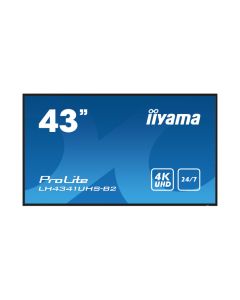 IIYAMA 43" LH4341UHS-B2 4K UHD (3840×2160) IPS Signage, 24/7, 8ms, 500 cd/m2, 1200:1, VGA/3×HDMI, 1×USB-A, zvučnici, crni
