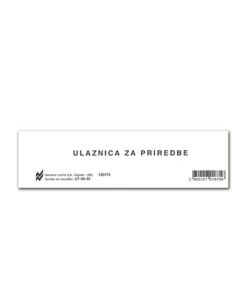 XII-42 ULAZNICA ZA PRIREDBE; Blok 100 listova, 14,4 x 4 cm