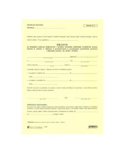 XVI-99 OBJAVA ZA BESPLATNI PRIJEVOZ ŽELJEZNICOM I BRODOM KORISNIKA OBITELJSKE INVALIDNINE (Obrazac 5); List, 21 x 29,7 cm