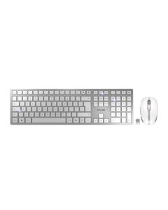 Cherry DW 9100 Slim bežična/BT tipkovnica + miš, AES-128 enkripcija, bijelo/siva