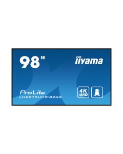 IIYAMA 98" LH9875UHS-B2AG 4K UHD (3840x2160) IPS Signage, 60Hz, 16:9, 8ms, 500 cd/m2, 1200:1, VGA/DVI/HDMI/DP, 2x USB-A, zvučnici, crni