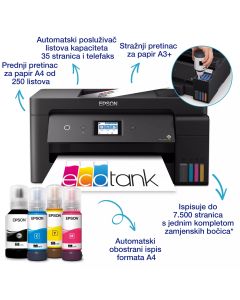 Epson EcoTank L14150 Print/Scan/Copy/Fax, A3, 38 str./min, 4.800x1.200 DPI, USB/Ethernet/WiFi/Wi-Fi Direct, touchscreen