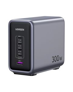 UGREEN Nexode GaN II Tech zidni punjač 300W, 4xUSB-C, 1xUSB-A, PD, sivi