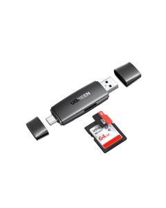 UGREEN čitač memorijskih kartica USB-C + A, TF/SD kartice, crni