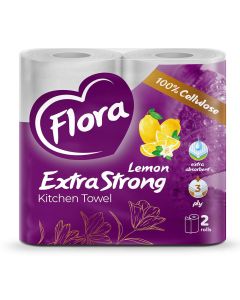 Ručnici papirnati bijeli Flora Extra Strong limun, troslojni, 2/1