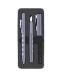 Pisaća garnitura Faber Castell, kemijska olovka + nalivpero, siva