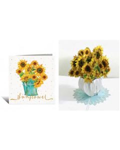 Čestitka Origami 3D suncokreti