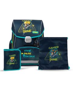 Torba anatomska set 3/1 ABC Street Games zone (Set sadrži prvoškolsku anatomsku torbu, vrećicu za papuče i punu pernicu 1 zip, 2 preklopa)