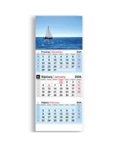 Kalendar zidni NN trodijelni more 2026.