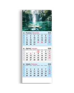 Kalendar zidni NN trodijelni preklopni priroda 2026.