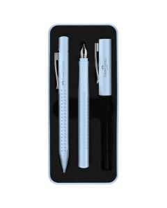 Pisaća garnitura Faber Castell, kemijska olovka + nalivpero, svijetlo plava