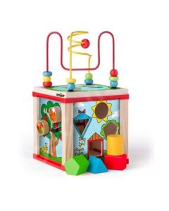 Igračka drvena didaktička kocka s labirintom 919161