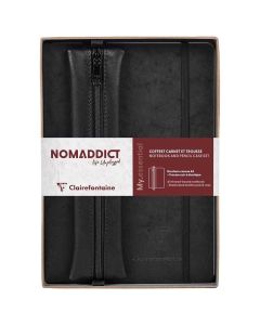 Set notes s gumicom A5 D 96L + pernica, crna