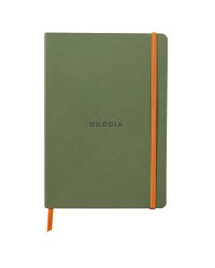 Notes A5, Rhodiarama soft, s gumicom, diktando, sage