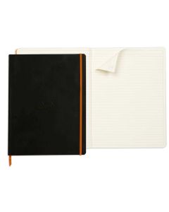 Notes A4+, Rhodia Rhodiarama soft, s gumicom, diktando, crni