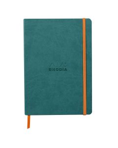 Notes A5, Rhodiarama soft, s gumicom, diktando, paun plavi