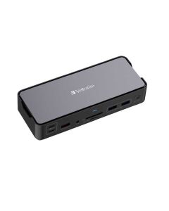Punjač Verbatim CDS-15 portni USB-C Pro Docking Station 2×HDMI / DP / RJ45 / USB-A 3.1 / 2×USB-A 3.0 / USB-A / 2×USB-C / SD / microSD / Audio / USB-C PD / USB-C Host