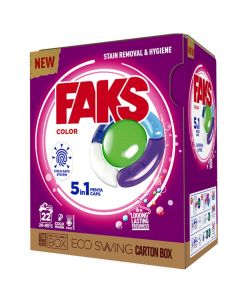 Deterdžent za pranje rublja u kapsulama, Faks Color 5 in 1 penta caps, 22/1 (22 x 21 g = 462 g)