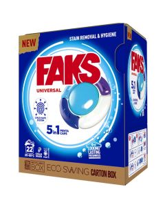 Deterdžent za pranje rublja u kapsulama, Faks Universal 5 in 1 penta caps, 22/1 (22 x 21 g = 462 g)