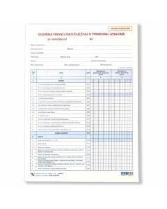 G-PR-IZ-NPF/E GODIŠNJI FINANCIJSKI IZVJEŠTAJ O PRIMICIMA I IZDACIMA List, 21 x 29,7 cm